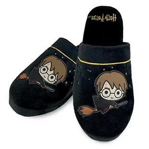 Groovy Uk Damskie kapcie Hogwart, czarne, 5/7 UK, Czarny - Kapcie damskie - miniaturka - grafika 1