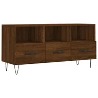 Szafki RTV - vidaXL Szafka pod TV brązowa dąb 102x36x50 cm materiał drewnopochodny - miniaturka - grafika 1