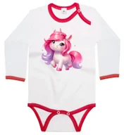 Body dla niemowląt - Body dziecięce Wesoły Różowy Fioletowy Jednorożec Dla Dziewczynki 98/104 - miniaturka - grafika 1