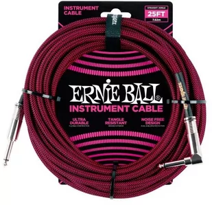 Ernie Ball EB 6062 Black Red Kabel instrumentalny 7,62 m - Inne akcesoria gitarowe - miniaturka - grafika 1