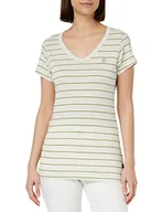 Koszulki i topy damskie - G-STAR RAW Women's Eyben Slim V-Neck Top T-Shirt, wielokolorowy (lightest Sky/Avocado Stripe D21314-C483-D846), S, Wielokolorowy (Lightest Sky/Avocado Stripe D21314-c483-d846), S - miniaturka - grafika 1