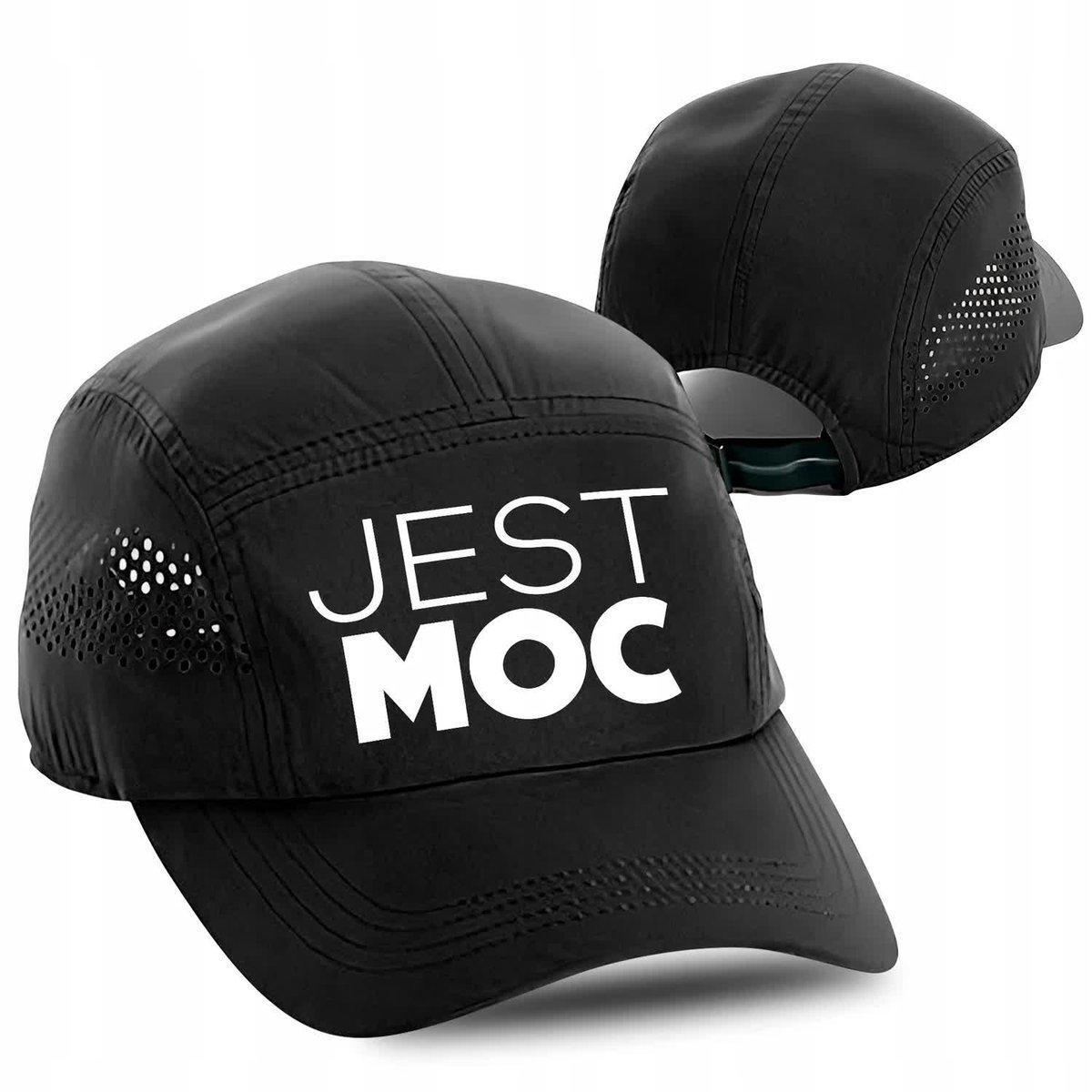 Czapka do Biegania Przewiewna JEST MOC Czarna Wz