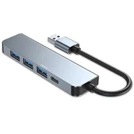Stacje dokujące i replikatory portów - TECH-PROTECT V0-HUB ADAPTER 5IN1 GREY - miniaturka - grafika 1