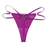 Majtki damskie - Stringi z klamrą serce - Fioletowy L - miniaturka - grafika 1