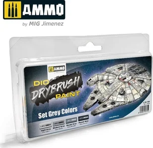 Vallejo Ammo: DIO Drybrush Paint - Set Grey Colors - Akcesoria i części modelarskie - miniaturka - grafika 1