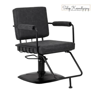 Gabbiano fotel fryzjerski Katania Loft Old Leather czarny - Fotele fryzjerskie - miniaturka - grafika 1