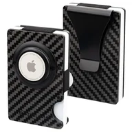 Etui na dokumenty i karty - Aluminiowe etui na karty z miejscem na AirTag od Apple (czarny, karbon) - miniaturka - grafika 1