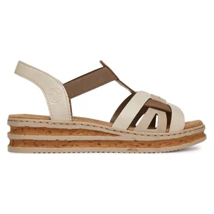 RIEKER 62918-62 Ivory - Sandały damskie - miniaturka - grafika 1