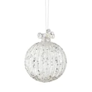 Bombka srebrna z koralikami 8 cm VILLA ITALIA