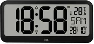 Zegary - Zegar ścienny elektroniczny ADE, wyświetlacz xxl, z termometrem, budzikiem i kalendarzem, 37 x 17 cm - miniaturka - grafika 1