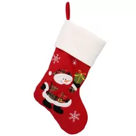 Ozdoby bożonarodzeniowe - Czerwona skarpeta świąteczna, Bałwan 45cm - miniaturka - grafika 1