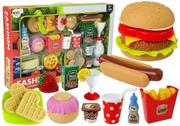 Zabawki AGD - Zestaw Hamburger z Artykułami Spożywczymi Fast Food dla Imprez" - miniaturka - grafika 1