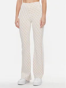 Guess Spodnie dzianinowe Lisa W3YB38 Z37K0 Beżowy Regular Fit - Spodnie damskie - miniaturka - grafika 1