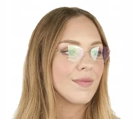 Okulary korekcyjne, oprawki, szkła - Okulary bezramkowe minusy kocie oczy korekcyjne -1 - miniaturka - grafika 1