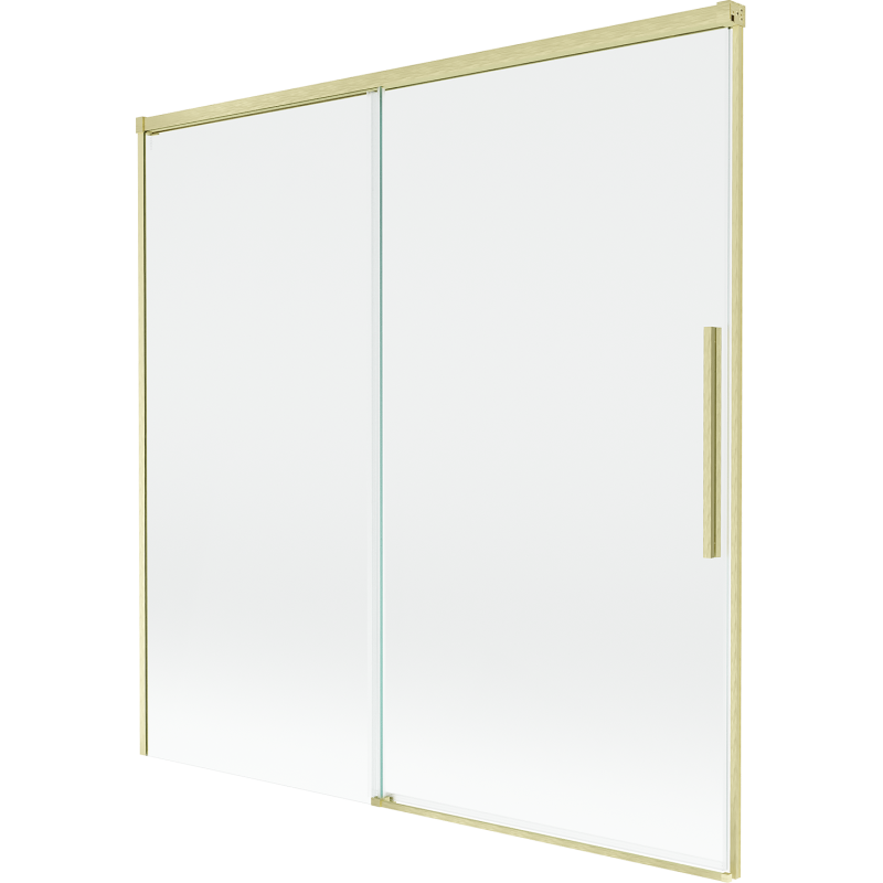 Mexen Rox parawan nawannowy 2-skrzydłowy rozsuwany 160 x 150 cm, transparent, złoty szczotkowany - 8C9-160-001-55-00