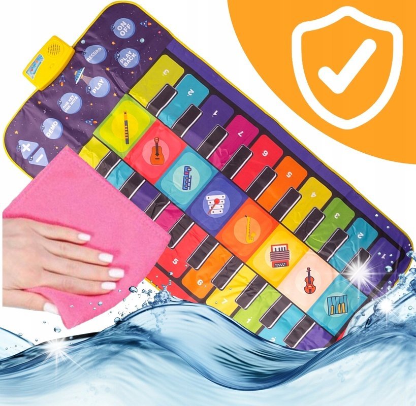 DUŻA MATA MUZYCZNA do TAŃCZENIA TAŃCA dla dzieci PIANINKO NAGRYWANIE 145cm