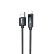 Kable USB - Kabel przewód L7T USB-A - USB-C 66W z wyświetlaczem LED 1m - czarny DUDAO - miniaturka - grafika 1