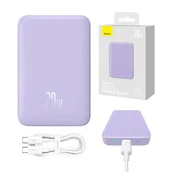 Powerbanki - Baseus PPCX110105 Magnetic Mini 10000mAh 20W (fioletowy) - miniaturka - grafika 1