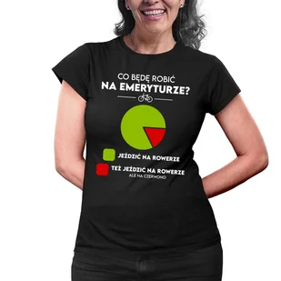 Co będę robić na emeryturze? Jeździć na rowerze - damska koszulka na prezent - Koszulki i topy damskie - miniaturka - grafika 1