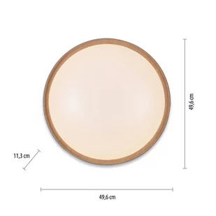 Paul Neuhaus Q-EMILIA sufitowa LED, szara/drewno - Lampy sufitowe - miniaturka - grafika 3