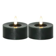 Świece - Zestaw 2x świeca LED woskowa tealight FLAMME FLOW zielona - miniaturka - grafika 1