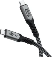 Kable USB - Kabel USB-C™ z tekstylną osłoną, USB4™, 240 W, 40 Gbit/s, Power Delivery, 1,8 m - Długość kabla 1.8 m - miniaturka - grafika 1