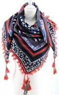Apaszki i szaliki damskie - WIELOKOLOROWA CHUSTA APASZKA Z FRĘDZLAMI ETNO - miniaturka - grafika 1