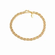 Bransolety męskie - COLIBRA Pozłacana Bransoletka Mona Lisa męska 21 cm (B22/MEN/58/1AU) - miniaturka - grafika 1