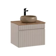 Szafki łazienkowe - Szafka Łazienkowa Wisząca z Umywalką 82-60-D-1S Iconic Cashmere Comad Cashmere - miniaturka - grafika 1
