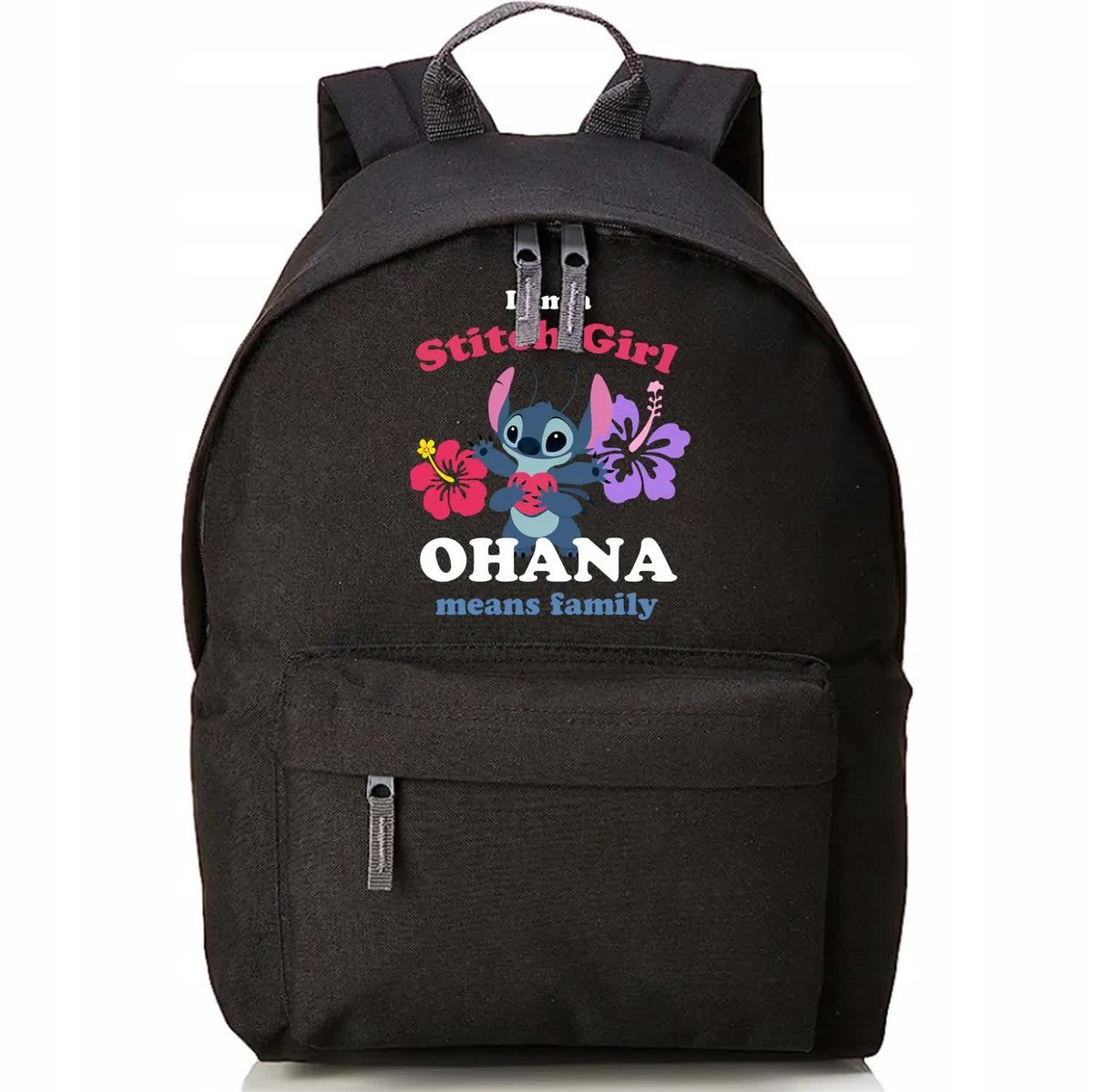PLECAK SZKOLNY Czarny Młodzieżowy Wyprawka Do Szkoły STITCH OHANA Wzory