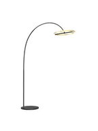 Lampy stojące - Duża lampa stojaca LED MALTA złoty okrągły klosz barwa CIEPŁA 180cm - miniaturka - grafika 1