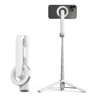 Mały magnetyczny kij do selfie do telefonu Heavy Duty Portable Selfie Stick na plażę podróżną Czarny - Selfie stick - miniaturka - grafika 1