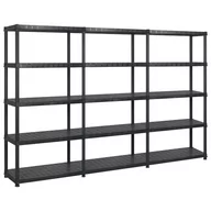 Szafy i regały magazynowe - vidaXL Regał 5-poziomowy, czarny, 274,5x45,7x185 cm, plastik 3059858 - miniaturka - grafika 1