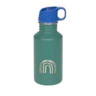 Bidony dla dzieci - Lassig Bidon ze stali nierdzewnej z ustnikiem i uchwytem Little Gang Rainbow green 500 ml - miniaturka - grafika 1