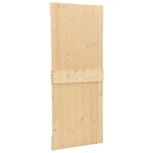 Drzwi przesuwne z osprzętem, 90x210 cm, lite drewno sosnowe | 3057595 VIDAXL - Drzwi wewnętrzne - miniaturka - grafika 6