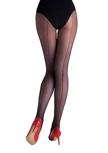 Marilyn Przezroczyste rajstopy, z subtelnym czerwonym lub czarnym szwem, 20 denierów, czarny (czarny), 36 - Rajstopy Marilyn Przezroczyste rajstopy, z subtelnym czerwonym lub czarnym szwem, 20 denierów, czarny (czarny), 36 - Rajstopy - miniaturka - grafika 1