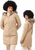 Płaszcze damskie - Damski płaszcz ocieplany Regatta z kapturem RWN219 LM6 beżowy 3XL (46) - miniaturka - grafika 1