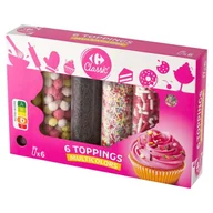 Dodatki do ciast w proszku - Carrefour Classic Zestaw dekoracji cukrowych do wypieków 150 g (6 sztuk) - miniaturka - grafika 1