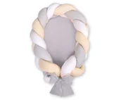 Kokony niemowlęce - Kokon Niemowlęcy Pleciony 2 W 1 - Biało-Szaro-Beżowy - miniaturka - grafika 1