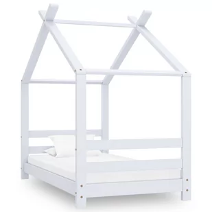 vidaXL Rama łóżka dziecięcego, biała, lite drewno sosnowe, 70x140 cm vidaXL - Łóżka dla dzieci i młodzieży - miniaturka - grafika 1