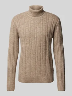 Sweter z dzianiny z golfem model ‘BLATRENT’ - Swetry męskie - miniaturka - grafika 1
