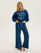 Piżamy damskie - Piżama damska długi rękaw Berry Bloovii granatowy M - miniaturka - grafika 1