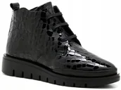 Półbuty damskie - Piazza 960119 botki damskie czarne skóra - miniaturka - grafika 1