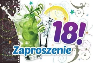 Kukartka Zaproszenie ZZ-039 Urodziny 18 drinki (5 szt.) - Kartki okolicznościowe i zaproszenia - miniaturka - grafika 1