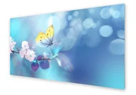 Dekoracje domu - Panel kuchenny HOMEPRINT Motyl na niebieskim tle 125x50 cm - miniaturka - grafika 1