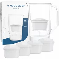Dzbanki filtrujące - Dzbanek z filtrem do wody Wessper D1 SOLID 3,3l biały + 5x Filtr aquamax - miniaturka - grafika 1