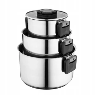 Zestaw Smart Garnki z pokrywką stal nierdzewna Altom Design 16/20/24 cm - Zestawy garnków i patelni Zestaw Smart Garnki z pokrywką stal nierdzewna Altom Design 16/20/24 cm - Zestawy garnków i patelni - miniaturka - grafika 1