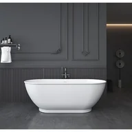 Wanny - CORCIANO Wanna wolnostojąca owalna – 240 l – 170 × 75 × 60 cm (dł. × szer. × wys.) – kolor biały – akrylowa - MOBULA - miniaturka - grafika 1