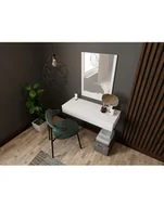 Toaletki - cama meble Toaletka z lustrem PAFOS 80x41 6x100 biały mat - miniaturka - grafika 1