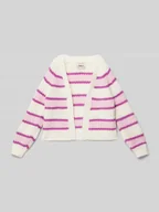 Swetry dla dziewczynek - Kurtka z dzianiny o kroju comfort fit ze wzorem z grubego ściegu model ‘NORDIC’ - miniaturka - grafika 1